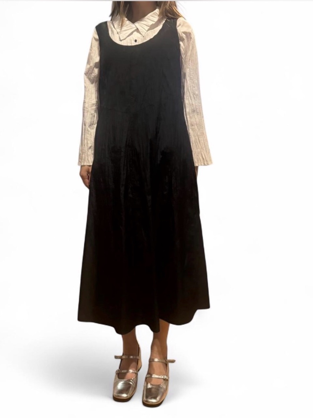 Babette SF Black Sleeveless A-Line Midi Dress